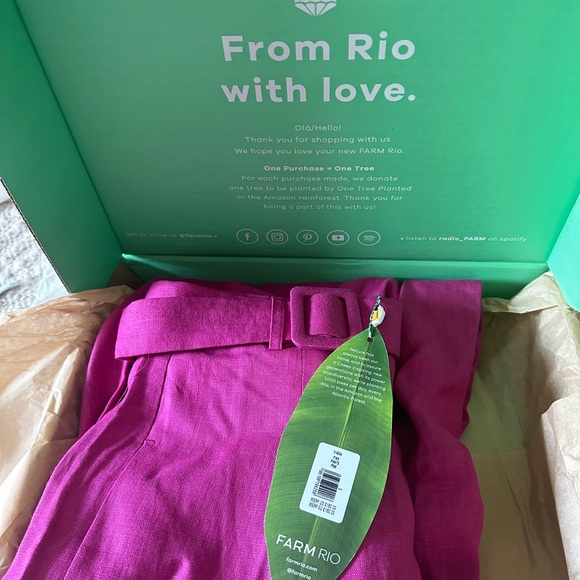 Farm Rio Pink Linen Pants - Picture 5 of 6